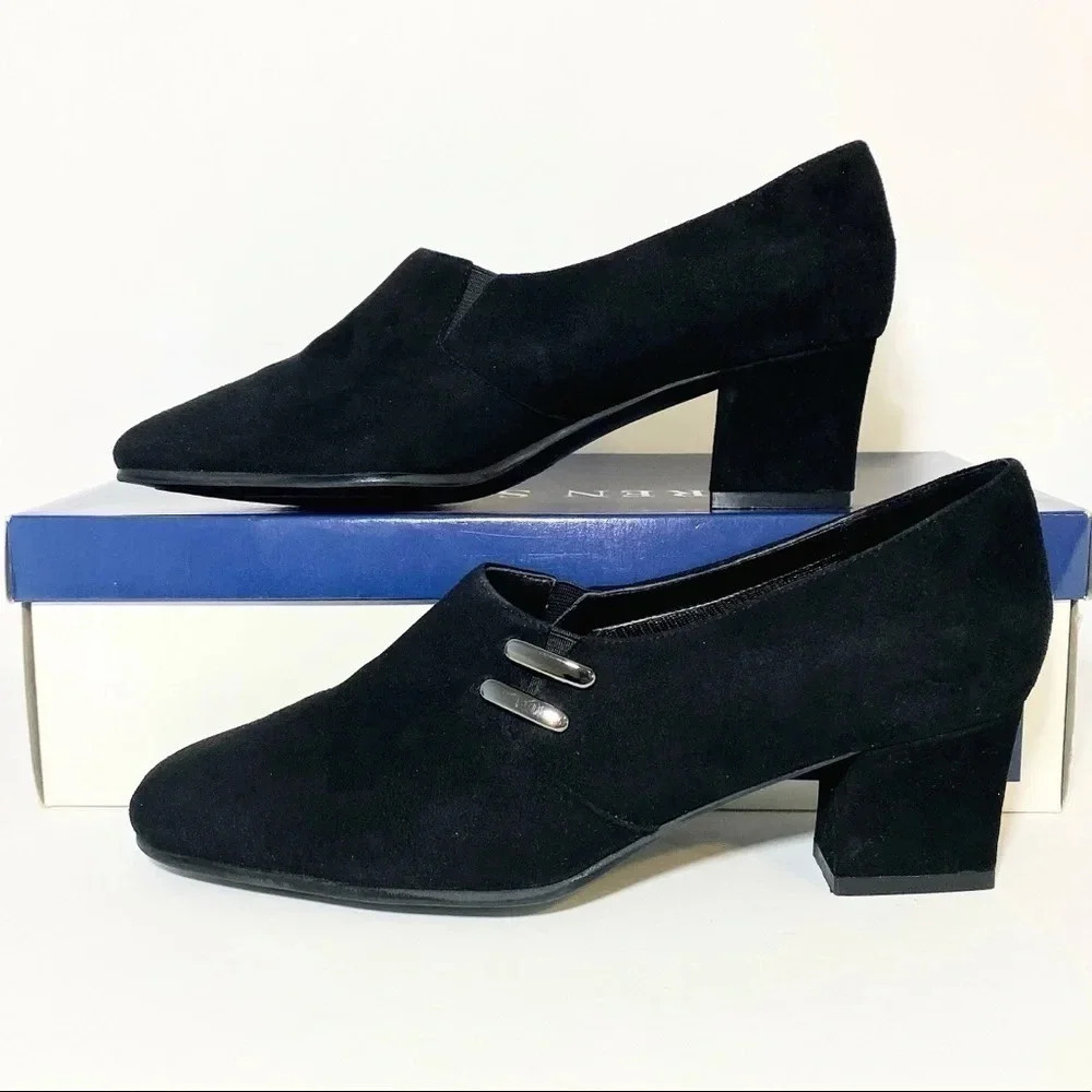 Karen Scott Riley Black Suede Heels Shoe size 6.5